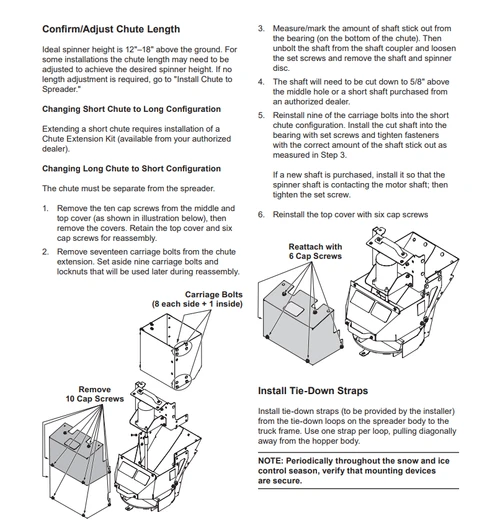 31936 - FISHER TEMPEST, TEMPEST POLY - WESTERN MARAUDER , MARAUDER POLY - SNOWEX RENEGADE & RENEGADE POLY  SPREADER GENUINE REPLACEMENT PART - CHUTE EXTENSION KIT
