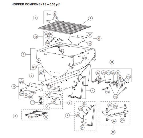 74662 - FISHER STEELCASTER 3' - .35 TARD SPREADER GENUINE REPLACEMENT PART - IDLER SHAFT ITEM #39 IN ILLUSTRATION