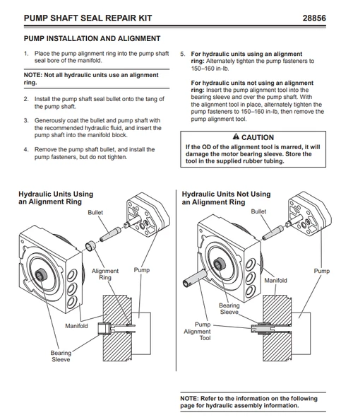 28856 - FISHER - WESTERN - SNOWEX SNOWPLOWS GENUINE SERVICE TOOL - PUMP SHAFT SEAL REPAIR KIT