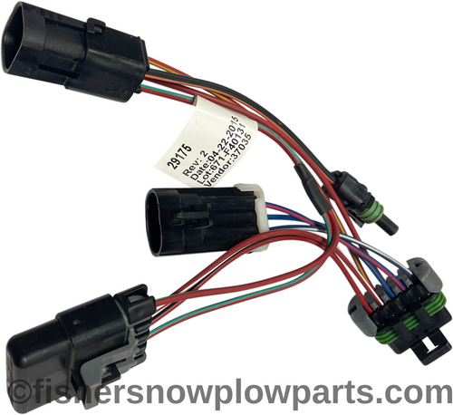 29175 - FISHER - WESTERN SNOWPLOWS GENUINE REPLACEMENT PART -ADAPTOR 4 PORT ISOLATION MODULE TO FLEETFLEX WIRING. Harness allows a fleetflex plow to be used on vehicles with 4 port isolation module.