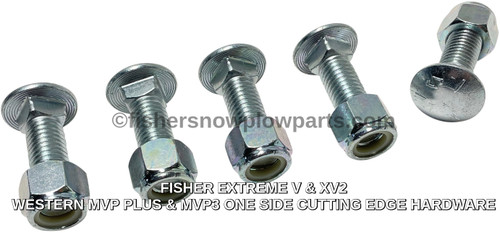 44763 - FISHER EXTREME V, XV2 - WESTERN MVP PLUS, MVP3 - SNOWEX HDV SNOWPLOWS GENUINE REPLACEMENT PART - CUTTING EDGE HARDWARE KIT - ONE SIDE ONLY