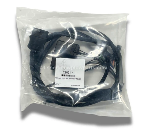 The 29861-4 Fisher, Western, and SnowEx Snowplows Factory Genuine Replacement Part vehicle lighting harness is an essential component for ensuring optimal performance of your snowplow's lighting system. Designed specifically for use with Fisher, Western, and SnowEx snowplows, this durable and reliable harness guarantees seamless integration and functionality, enhancing visibility during winter operations.