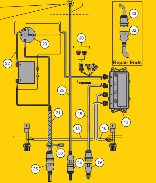 26359 - FISHER SNOWPLOWS GENUINE REPLACEMENT PART - PLOW CONTROL HARNESS 3-PIN
COMPATIBLE WITH OTHER 3 PLUG PLOW ELECTRICAL COMPONENTS. ALSO FITS WESTERN STRAIGHT THREE PLUG PLOWS. FITS WESTERN SUBURBANITE AND WESTERN HOMESTEADER PLOWS
ITEM #24 IN ILLUSTRATION