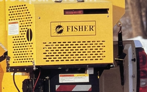 20724 - FISHER PROCASTER HOPPER SPREADER GENUINE REPLACEMENT PART - FISHER LOGO & TEXT HOPPER SPREADER