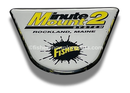 The 26777 - Fisher Snowplows Genuine Replacement Part is an essential accessory for maintaining your Minute Mount 2 snowplow system. Crafted with precision, this lift arm nameplate decal measures 3.05 x 2.66 inches and is designed to upgrade the aesthetic and functionality of your equipment. Featuring the iconic Fisher branding, this decal enhances visibility and provides clear identification for your lift arm assembly.