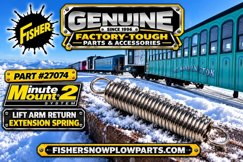 The 27074 Fisher Snowplows Factory Genuine Replacement Part is essential for your Minute Mount 2 system, ensuring peak performance and durability. This reliable spring extension allows lift arm to fully retract in lowering of your snowplow blade.

Engineered with precision, this replacement part is designed to endure the toughest winter environments. It guarantees longevity and consistent functionality, vital for both professional snow contractors and dedicated homeowners.

Genuine Fisher quality and reliability
Designed specifically for Minute Mount 2 systems
Easy installation with instructional video
Enhanced control for effective plowing

Keep your snow removal equipment at its best with the 27074 spring extension, making winter challenges a breeze.