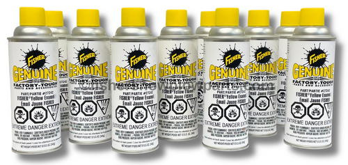 27242 Fisher Snowplows Genuine Paint Spray Acrylic is the ideal solution for maintaining and enhancing the appearance of your snowplow. This vibrant 12 oz spray can is filled with high-quality, genuine factory tough paint that delivers exceptional coverage and durability. Formulated to match the original equipment, this yellow powder-coated paint ensures a seamless and professional finish that not only revitalizes your plow but also protects it from harsh winter conditions.

Designed specifically for snowplows, this paint is built to withstand the rigors of heavy snowfall, ice, and abrasive materials commonly encountered during snow removal operations. The acrylic formulation allows for smooth application, making it easy to achieve an even coat on your equipment. Whether you are touching up scratches or applying a fresh coat for the upcoming season, this paint provides the reliability and lasting performance you need.

To ensure safe delivery of this aerosol product, it must be shipped via UPS Ground only. It is crucial to select UPS Ground at checkout, as U.S. Postal Service regulations prohibit the shipment of hazardous materials. This ensures that your order reaches you in perfect condition and without delay.

Whether you operate a commercial snow removal service or need to maintain your own snowplow, the Fisher Snowplows Genuine Paint Spray is an indispensable item in your maintenance toolkit. Don’t let your equipment fall victim to wear and tear; instead, give it the quality protection it deserves. Experience the difference with this premium paint spray and keep your plow looking sharp season after season.