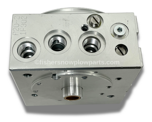 BACK SIDE - MOTOR WOULD BE ON BOTTOM - Maximize the performance of your snowplow with the 85842 Primary Valve Manifold, crafted for Fisher Xtreme V, XV2 and Western MVP Plus, MVP3 models. This factory genuine replacement part ensures reliability and longevity for your snow removal equipment.

Engineered without cartridges or coils, this manifold delivers optimal hydraulic control and easy installation. Replace your old manifold to maintain efficiency during those demanding winter conditions.

Compatible with Fisher and Western snowplows
High-quality construction for durability
Enhanced hydraulic performance
Factory approved for reliable operations

Keep your snowplow running smoothly and efficiently with the 85842 Primary Valve Manifold.