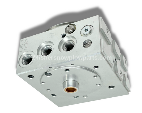 BOTTOM VIEW - MOTOR SIDE - PASSENGER SIDE IS ON THE LEFT - Maximize the performance of your snowplow with the 85842 Primary Valve Manifold, crafted for Fisher Xtreme V, XV2 and Western MVP Plus, MVP3 models. This factory genuine replacement part ensures reliability and longevity for your snow removal equipment.

Engineered without cartridges or coils, this manifold delivers optimal hydraulic control and easy installation. Replace your old manifold to maintain efficiency during those demanding winter conditions.

Compatible with Fisher and Western snowplows
High-quality construction for durability
Enhanced hydraulic performance
Factory approved for reliable operations

Keep your snowplow running smoothly and efficiently with the 85842 Primary Valve Manifold.