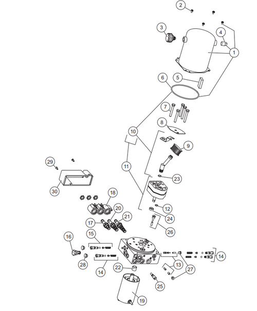 HOMESTEADER & SUBURBANITE SNOWPLOW HYDRAULIC UNIT 27746 - ITEM #11 IN ILLUSTRATION HOMESTEADER & SUBURBANITE SNOWPLOW HYDRAULIC UNIT 27746 - ITEM #11 IN ILLUSTRATION