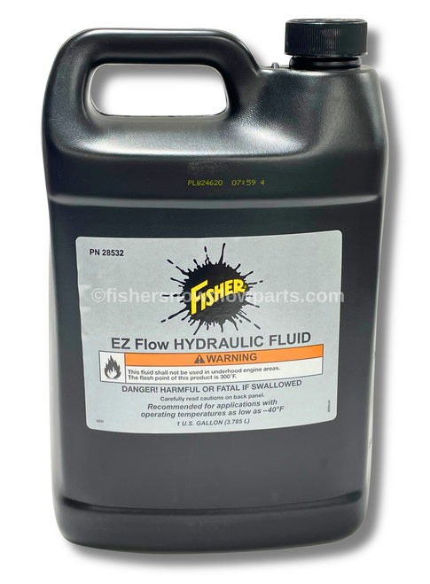 28532 - Fisher Snowplows Factory Genuine Replacement Part - BLUE High Performance Cold Weather Snowplow Oil is expertly formulated to meet the demanding needs of snowplow operations in extreme conditions. This 1-gallon container of EZ-Flow hydraulic fluid is designed specifically for use in temperatures as low as -40°F, making it the perfect choice for those facing harsh winter weather. 

Crafted to provide superior performance, this high-quality hydraulic fluid efficiently maintains optimal viscosity regardless of cold spells, ensuring your equipment runs smoothly and effectively. Pesky winter tasks become manageable as this specially engineered fluid reduces the electrical current draw from your truck battery during cold weather operations, enhancing your snow removal efficiency.