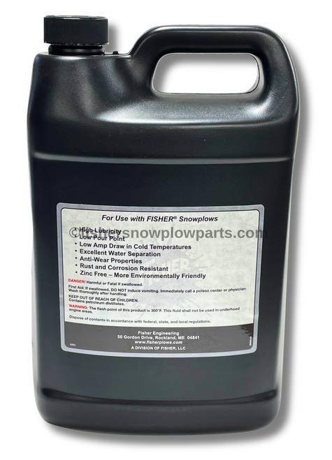 28532 - Fisher Snowplows Factory Genuine Replacement Part - BLUE High Performance Cold Weather Snowplow Oil is expertly formulated to meet the demanding needs of snowplow operations in extreme conditions. This 1-gallon container of EZ-Flow hydraulic fluid is designed specifically for use in temperatures as low as -40°F, making it the perfect choice for those facing harsh winter weather. 

Crafted to provide superior performance, this high-quality hydraulic fluid efficiently maintains optimal viscosity regardless of cold spells, ensuring your equipment runs smoothly and effectively. Pesky winter tasks become manageable as this specially engineered fluid reduces the electrical current draw from your truck battery during cold weather operations, enhancing your snow removal efficiency.