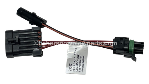 29047 -   FISHER SNOWPLOWS GENUINE REPLACEMENT PART - 4 PIN TO 10 PIN ADAPTER

HARNESS ADAPTOR, ABILITY TO USE 3 PLUG PLOW/TRUCK WITH 3 PORT ISOLATION MODULE 

USED IN KIT 49664 (STRAIGHT PLOW WIRING) & 26705-1 ( 3 PLUG LEGACY EZ V 8 1/2' & 9 1/2' V PLOWS)

COMPATIBLE WITH OTHER COMPONENTS SOLD SEPARATELY

26435 CONTROL HARNESS

26346 CONTROL HARNESS