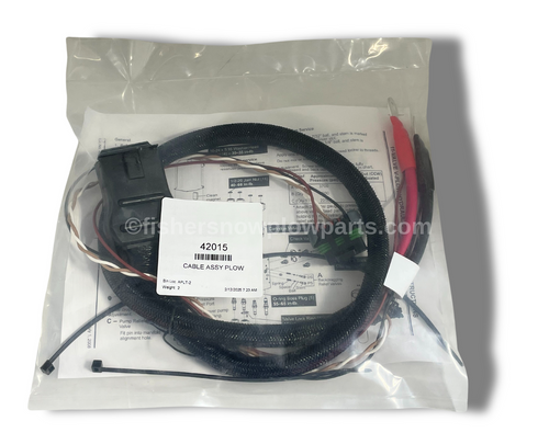 The 42015 Fisher - Western Snowplows Factory Genuine Replacement Part is an essential component for maintaining the optimal performance of your snowplowing equipment. Designed specifically for use with Fisher and Western’s Fleet Flex systems, this 4 Pin Battery Cable Assembly offers a reliable connection from your vehicle to the plow. It plugs seamlessly into Port A on the plow module, ensuring that your snow removal operations run smoothly and efficiently.
