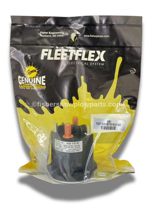 42901 - FISHER SNOWPLOWS GENUINE REPLACEMENT PART - MOTOR RELAY KIT FLEET FLEX. COMPATIBLE WITH WESTERN 42902 FLEETFLEX MOTOR RELAY 

COMPATIBLE WITH 42015, 29071, 21500K