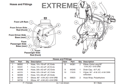 44348 - EXTREME V DRIVERS SIDE REAR ANGLE RAM HOSE ITEM #3 IN ILLUSTRATION