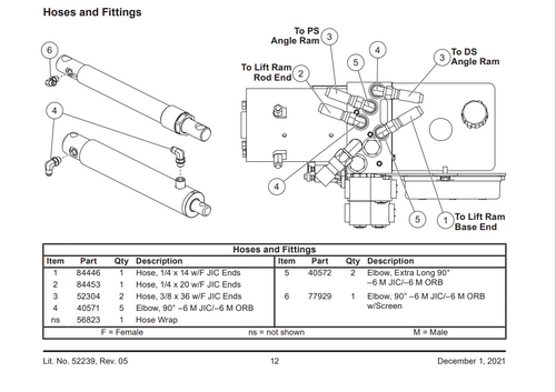 FISHER - WESTERN - SNOWEX SNOWPLOWS HYDRAULIC FITTINGS COMPARISON JIC VS PIPE FITTING REPLACEMENT PARTS FISHER - WESTERN - SNOWEX SNOWPLOWS HYDRAULIC FITTINGS COMPARISON JIC VS PIPE FITTING REPLACEMENT PARTS