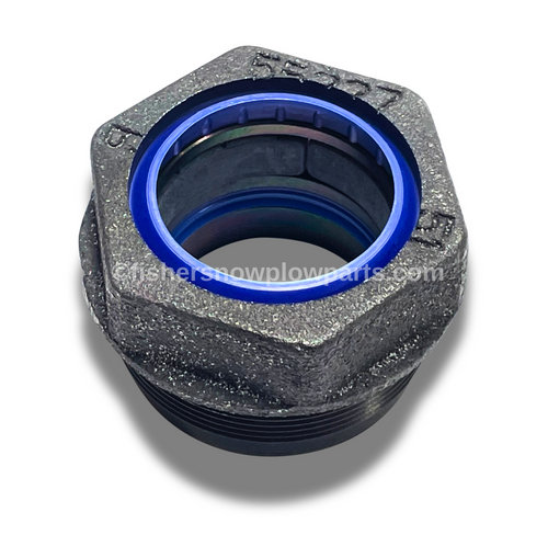 The 48985 -FISHER - WESTERN - SNOWEX SNOWPLOWS FACTORY GENUINE REPLACEMENT PART features a robust Low Friction Gland Nut with Seals Assembly, meticulously designed to enhance the performance and durability of your snowplow system. Measuring 1-1/2 inches, this essential component was formerly known as parts 56555 and 56556, ensuring compatibility across a range of applications. Specifically engineered for use with low friction pistons, it serves as an integral part of various snowplow kits including 56600K, 56603K, 44340, and 69670, optimizing the functionality of Western MVP 3 angle rams, MVP Plus lift and angle rams, as well as SnowEx HDV snowplow angle rams.

This gland nut assembly ensures smooth operation while effectively sealing out moisture and debris, which is critical during harsh winter conditions. Designed for use with extreme V angle and lift rams of varying sizes including 7 1/2', 8 1/2', and 9 1/2' XV2 angle rams, this replacement part promises reliability for your heavy-duty snow management tasks. The precision engineering that has gone into the 48985 guarantees seamless integration and a hassle-free installation experience.

For guidance on how to effectively remove and install the gland nut, instructional videos are accessible, providing step-by-step support as you maintain your snowplowing equipment. Investing in genuine replacement parts like this ensures an optimal performance of your snowplow, minimizing downtime and maximizing efficiency. Upgrade your snowplow setup with the 48985 gland nut assembly for reliable snow clearing and enhanced operational longevity.