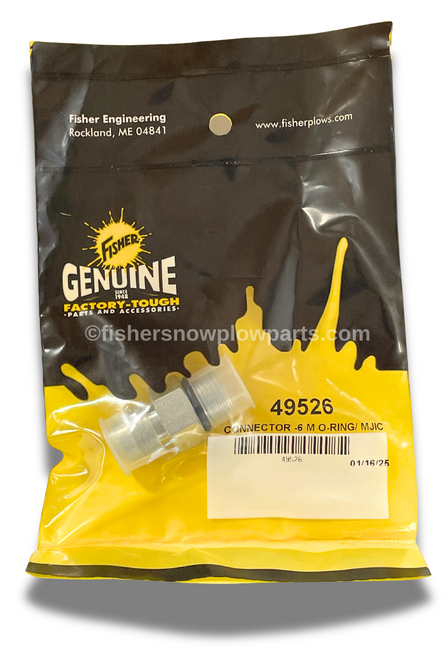 The 49526 Lift Ram Connector is the ultimate solution for maintaining the efficiency and effectiveness of your snowplow. Crafted as a genuine replacement part for Fisher, Western, and SnowEx snowplows, this component ensures that your plowing operations remain seamless, even during the heaviest snowfalls.
