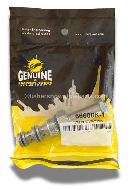 The 66608K-1 is a high-quality factory genuine replacement part designed specifically for Fisher and Western snowplows. This SV08-31 Cartridge 31, complete with a jam nut, ensures optimal performance and reliability for your snow-clearing needs. Engineered for Fisher Insta-Act Straight Plows. S2 middle cartridge (featuring the distinctive green wire) and both Western Ultramount and Ultramount 2 ProPlus, this cartridge is the perfect solution for maintaining your equipment's efficiency during the harsh winter months. Cartridge could be stamped with SV08-31 or DASV08-31