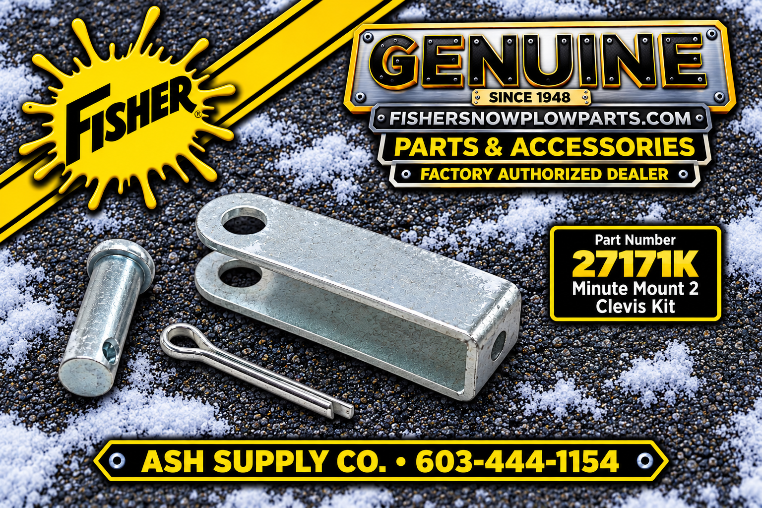 FISHER SNOW PLOWS 27171K Clevis Kit for MINUTE MOUNT 2 – Genuine
