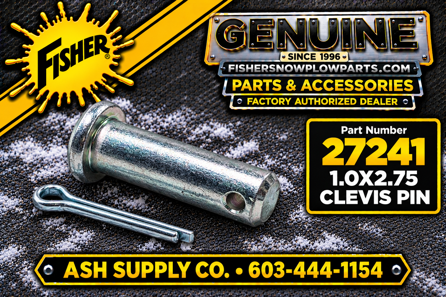 Buy Genuine Fisher 27241 Clevis Pin with Cotter Pin - Snowplow