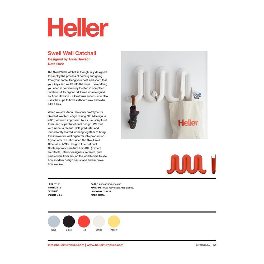 Heller Swell Wall Catchall, Various Colors - Counterpoint