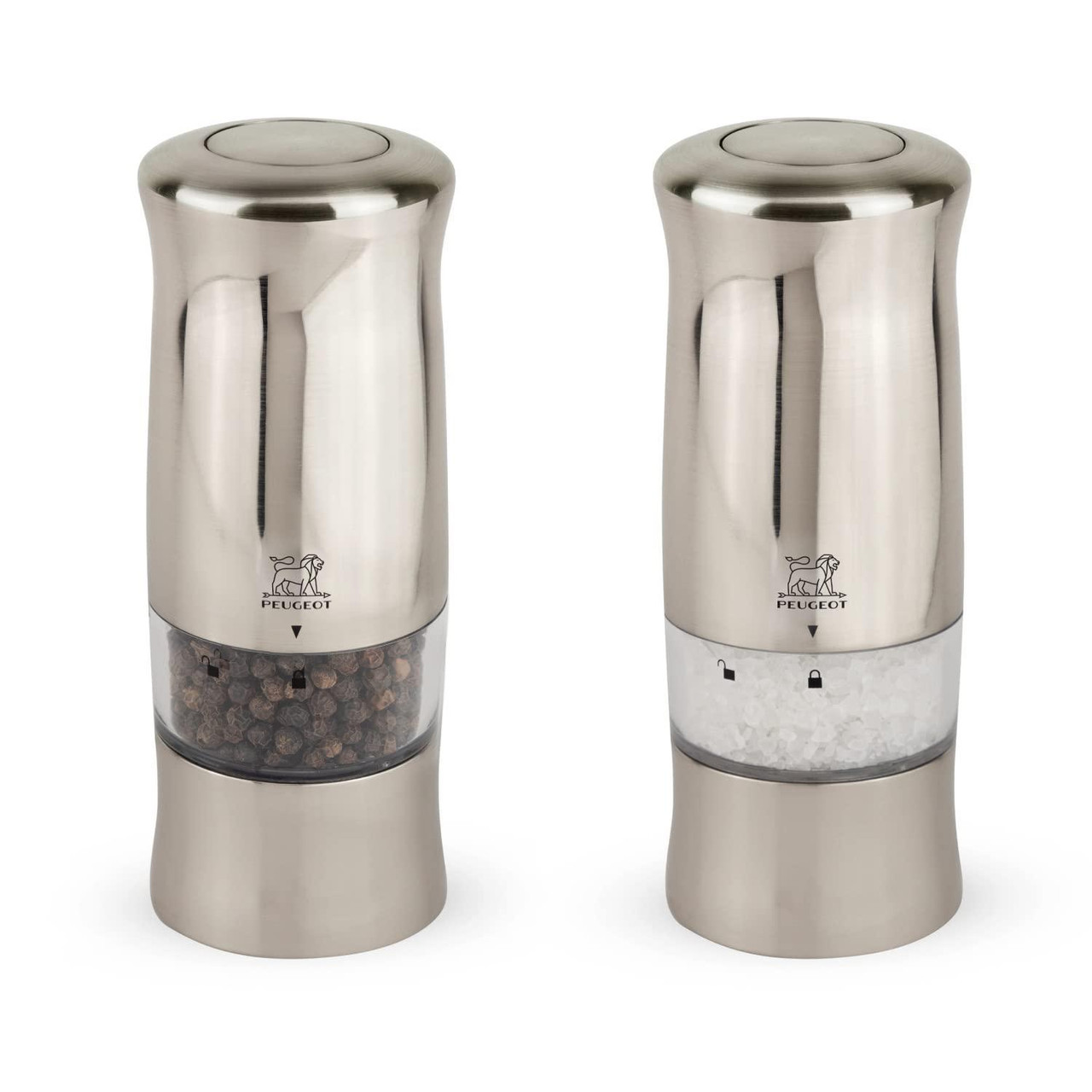 Zeli Duo, Set of Electric Stainless Steel Salt and Pepper Mills