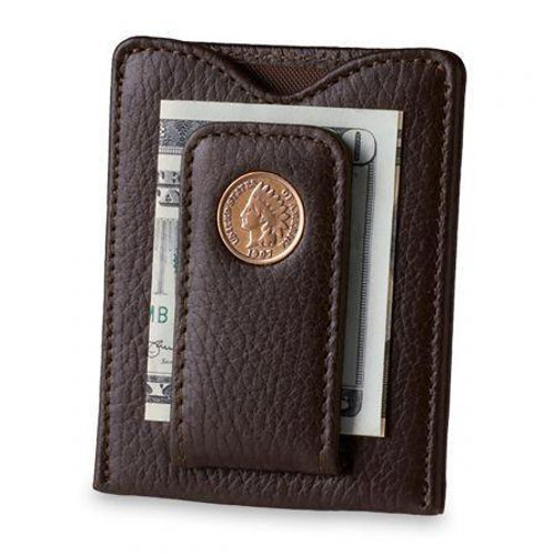 Tokens & Icons Indian Head Penny Money Clip - Brown