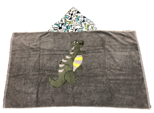 Hooded Towel - Dinosaur with Printed Hood