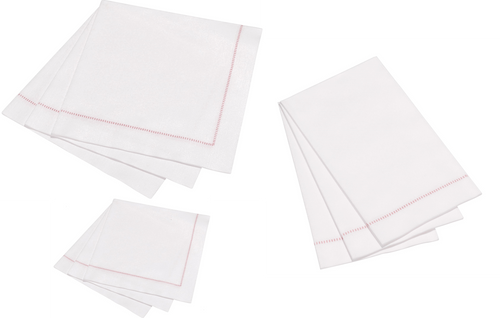 Hemstitch Napkins - Dusty Rose Stitch, 25pcs