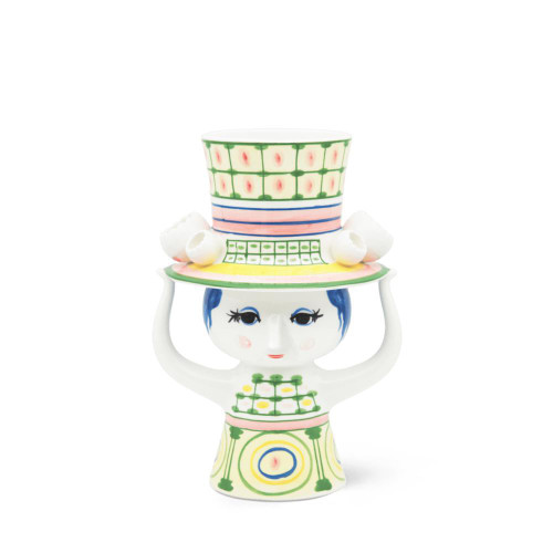 Lady With Hat Vase H 8.6" Green