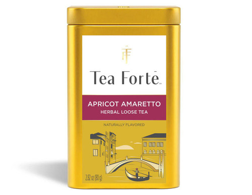 Apricot Amaretto Organic Loose Leaf Tea Gold Canister LTC