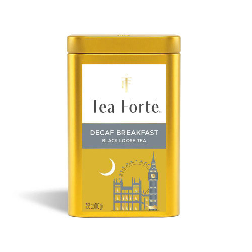 Decaf Breakfast Organic Loose Leaf Tea Gold Canister LTC