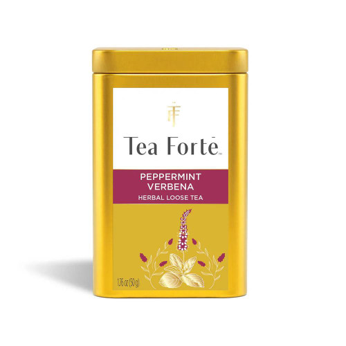 Pepermint Verbena Organic Loose Leaf Tea Gold Canister LTC