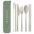 Portable Flatware Set w/Gold Straw