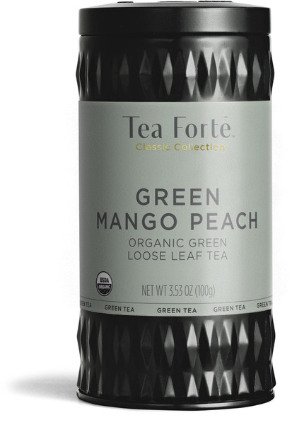 Green Mango Peach Organic Green Loose Leaf Tea Canister