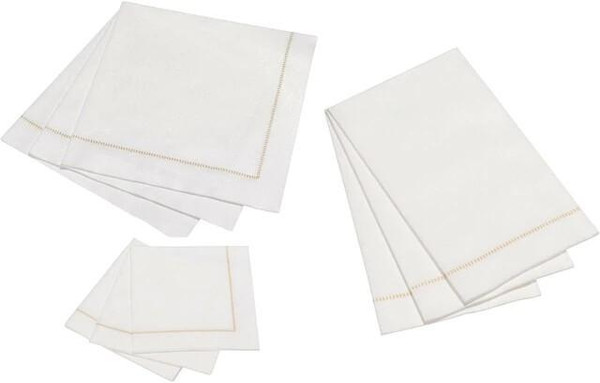 Hemstitch Napkins - Taupe Stitch, 25pcs