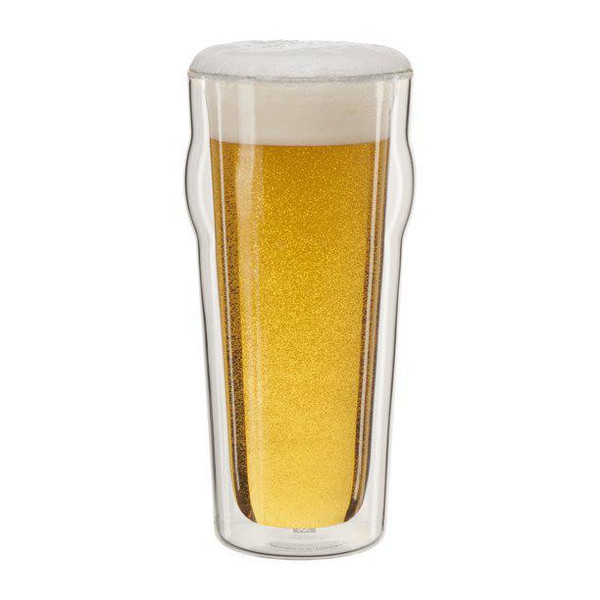 Double Wall Pint Beer Glasses 16oz., Set of 2