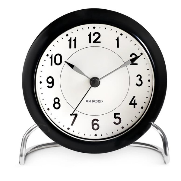 Arne Jacobsen Station Alarm Clock, Black