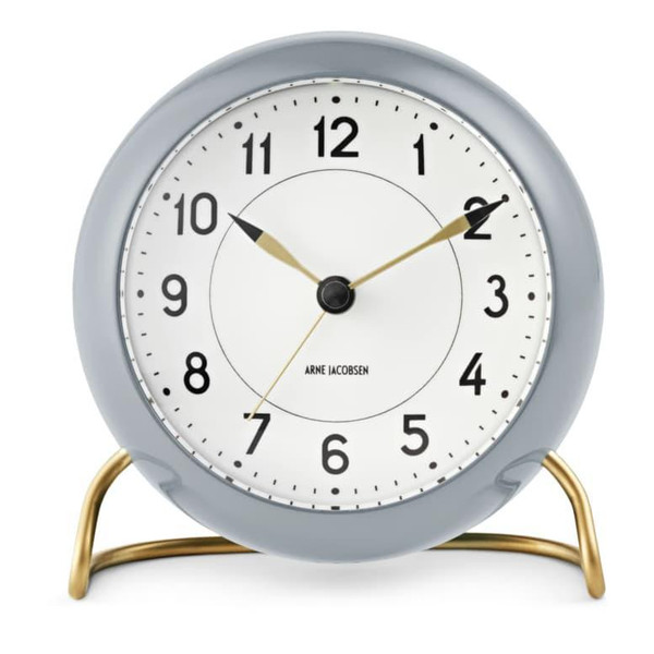 Arne Jacobsen Station Table Alarm Clock, Grey/White