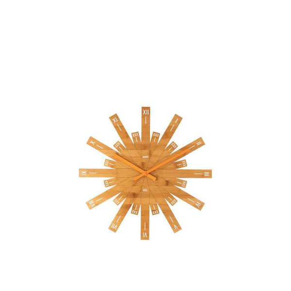 Raggiante Wall Clock in Bamboo Wood