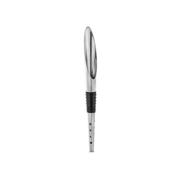 Grand Cru Pouring, Aerating and Decanting Wine Stopper, Black/Steel