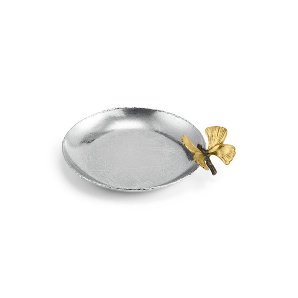 Butterfly Ginkgo Round Trinket Tray