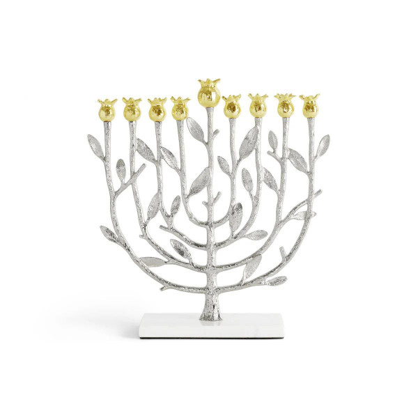Pomegranate Menorah Silver/Gold