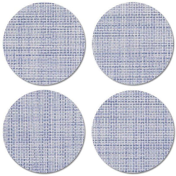 Mini Basketweave Backed Coasters, Round, Set of 4