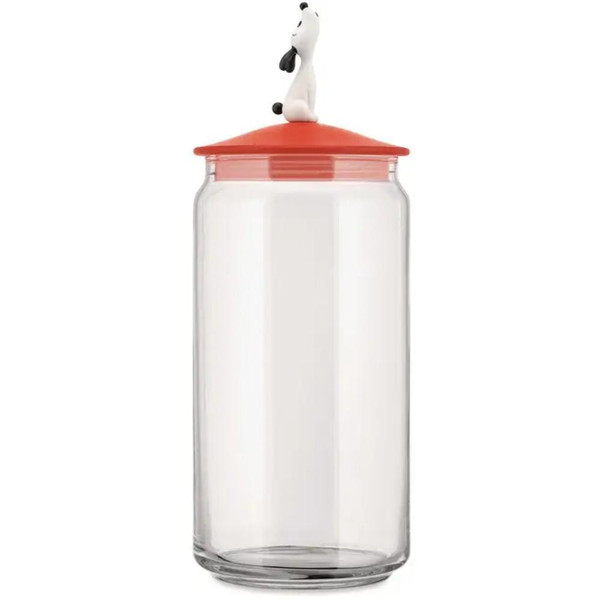 LulàJar Glass Jar For Dog Food With Lid, Red/Orange