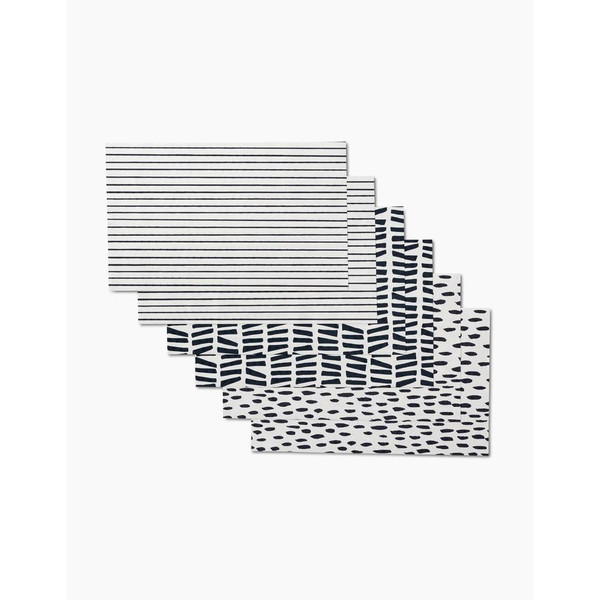 Lines, Dots and Dashes Not Paper Towel, 13.5” x 8.5” (Set of 6)