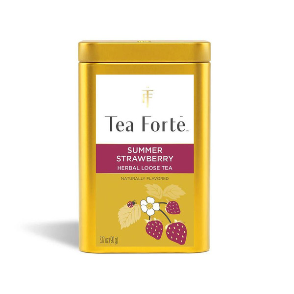 Summer Strawberry Organic Loose Leaf Tea Gold Canister LTC