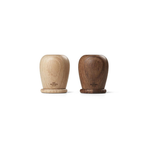 Kay Bojesen Menagerie Salt and Pepper Set, H2.4" Oak/Smoked Oak